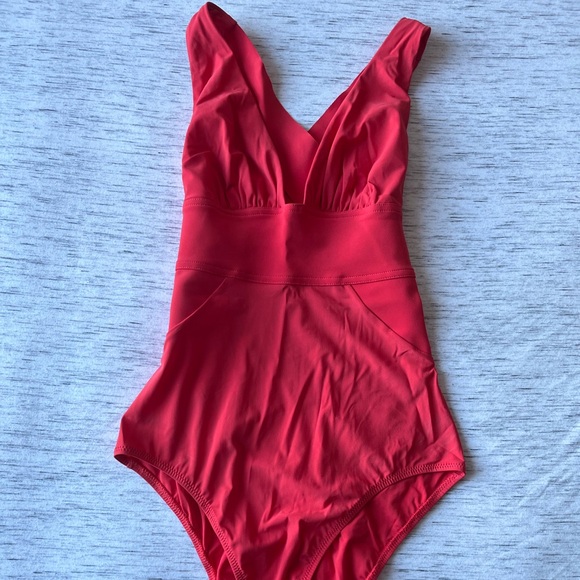 Pain de Sucre Capri Luxury Bathing Suit One-Piece Coral Red - Picture 5 of 14